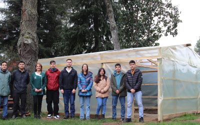 Estudiantes de Ingeniería en Construcción construyen invernadero en el Jardín infantil de la Universidad de La Frontera